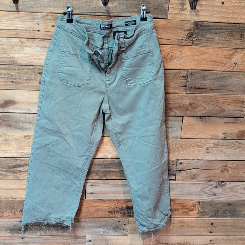 Buffalo David Bitton Soft Stretch Crop Pants - Green